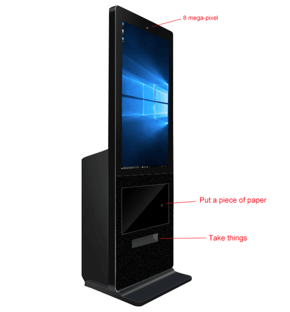 All-in-One 21.5" 24" 32" 43" Self-Service LCD Payment Kiosk Custom Card Cash Terminal Floor Stand Installation for Retail Store