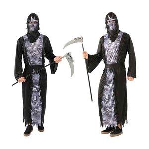 Scary Cos Ghost Fancy Dress Fiesta <span class=keywords><strong>de</strong></span> Halloween Horror Hombres Cuerda negra Cosplay Grim Reaper Disfraz - Product Image 6
