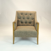 Chaise de hall de tapisserie d'ameublement de tissu brun de meubles d'hospitalité haut-classique de luxe