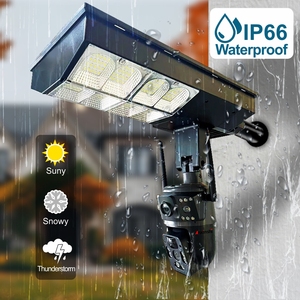 Farola solar 2 en 1 WIFI <span class=keywords><strong>12MP</strong></span> con visión nocturna Pan-Tilt Audio bidireccional-Micrófono incorporado 3 pantallas Cámara CCTV - Product Image 5