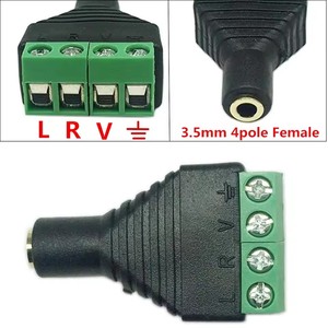 <span class=keywords><strong>Conector</strong></span> chapado en oro de 3.5mm <span class=keywords><strong>hembra</strong></span> de 4 polos a adaptador de terminal Balun de audio y video con tornillo AV para auriculares - Product Image 2