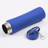 Termo de vacío de doble pared para deportes al aire libre, botella de agua aislada de acero inoxidable para ciclismo con tapa de paja