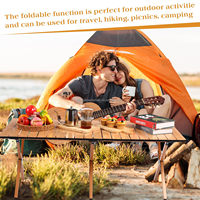 Table de camping pliable en métal à haute capacité de charge, portable, pour pique-nique, barbecue en plein air, plage