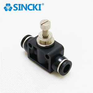 Регулятор расхода воздуха серии LSA, черный, пневматический, для шлангов, с быстроразъемным соединением, фитинг для воздуха - Product Image 2