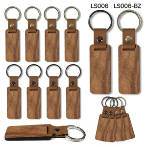 Customizable Blank Wood Eco-friendly Coin Holder Keychain Wooden Pendant Laser DIY Engraving Gift