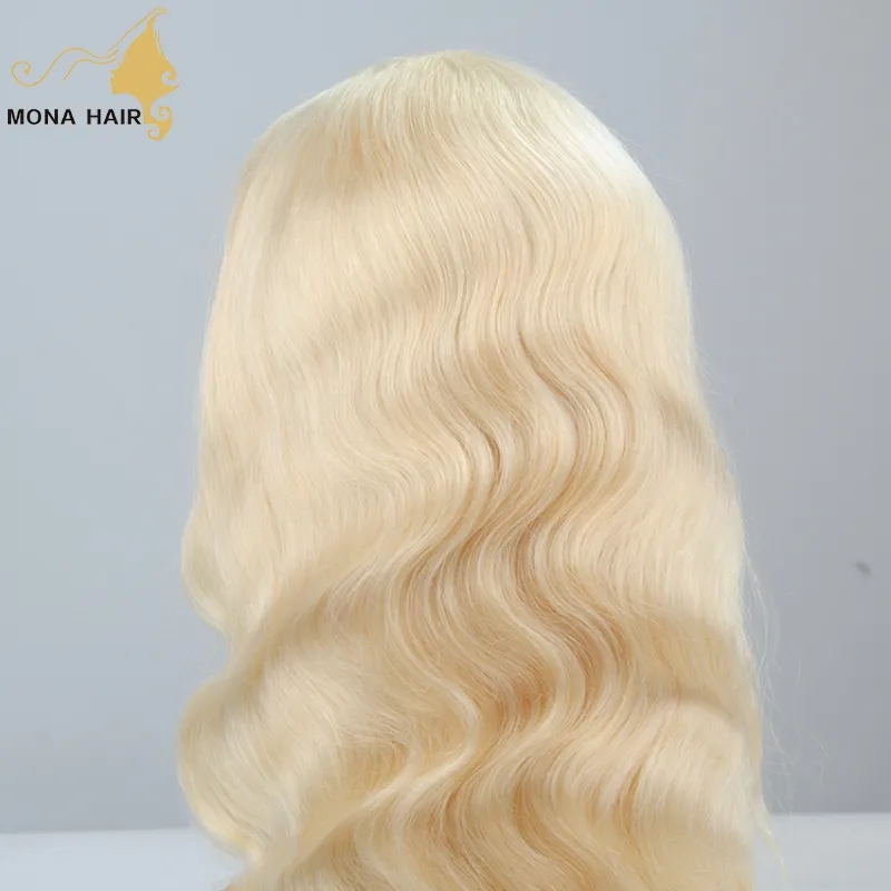 Wig Blonde Long Lasting 100% Human Hair Body Wave 13x4 Lace Frontal Wig Blonde