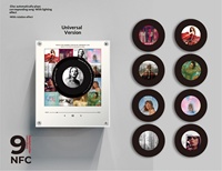 Lampe de nuit personnalisée OEM, décoration, haut-parleur audio pour disque vinyle remplaçable, aimant de réfrigérateur rotatif en alliage NFC vierge, DIY