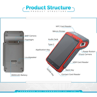 Máquina de mano resistente Android 7 POS Escáner de código QR 4G Android POS Terminal con impresora Z100