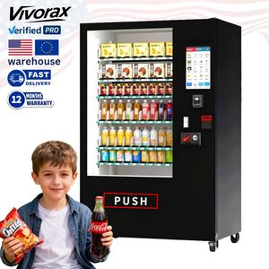 آلات بيع المشروبات والوجبات الخفيفة المبردة بشاشة لمس ذكية وقارئ عملات وبطاقات واتصال واي فاي للبيع بالجملة - Product Image 1