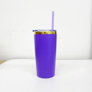 USA Warehouse 25 Pack Vacuum Insulated Classic Style Eco-Friendly 20oz Colored Mirror <b>Gold</b> Plated Tumblers Lid Straw Laser - Product Image 3