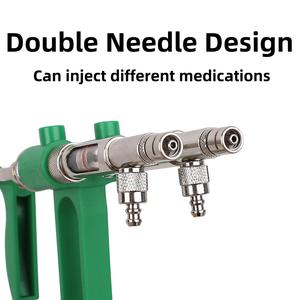 Vacunador Continuo Ajustable 2 en 1 para Pollos y Aves de Corral Equipo Inyector de 2 Vacunas Jeringa Veterinaria - Product Image 6