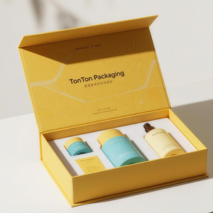 Boîte magnétique personnalisée et boîte cadeau blanc ivoire pour ensemble de soins de la peau et <span class=keywords><strong>emballage</strong></span> de luxe, impression sur papier fin - Product Image 3