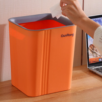 Vente en gros de poubelles élégantes en plastique orange uniques de Chine pour les chambres d'hôtel