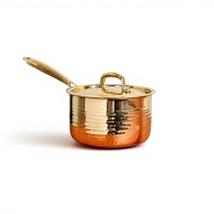 Pure Copper Sauce Pan 1-2L Capacity <b>Portable</b> Minimalist Design for Gas & Induction <b>Cookers</b> - Product Image 1