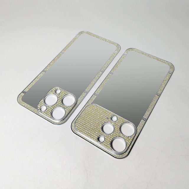 Luxury for iPhone Case Electroplated Gold with Zircon Camera Full Drill Design Mobile Phone Housing Back Cover