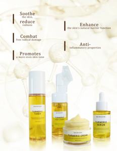 Juego de cuidado de la piel de cúrcuma, antiacné, <span class=keywords><strong>manchas</strong></span> oscuras, blanqueamiento, Etiqueta Privada, jabón, suero, crema exfoliante, lavado Facial, juego de cuidado de la piel facial - Product Image 6