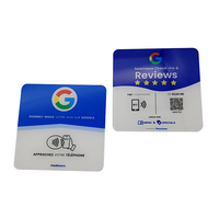 Carte de visite personnalisée RFID NFC QR 13,56 MHz, étanche, 12x12cm, Tag213/215/216 pour hôtel et avis Google