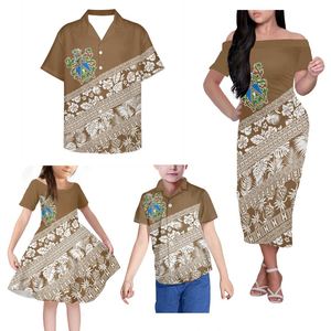 Traje a juego para Familia, ropa de verano para niños, estampado Floral polinesiano Tribal, Pn <span class=keywords><strong>Pitcairn</strong></span> Island, personalizada, para padres e hijos - Product Image 5