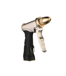 Pistolet de pulvérisation de tuyau d'arrosage de jardin en métal réglable, pression de 0,6 à 0,8 Mpa, filetage ANSI 3/4\", corps argenté, poignée en caoutchouc noir, <span class=keywords><strong>Shun</strong></span> <span class=keywords><strong>Li</strong></span> SL-8002 - Product Image 3