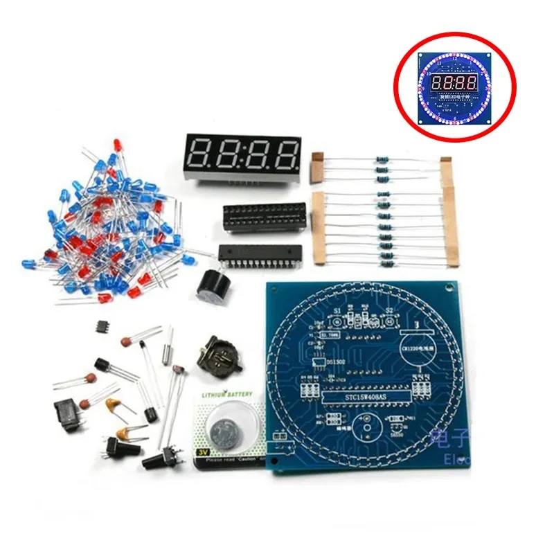 DS1302 Rotating LED Display Alarm Electronic Clock Module DIY KIT LED Temperature Display for arduino