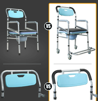 Chaise de douche pour personnes âgées en alliage d'aluminium EU-HC554 chaise de fauteuil roulant pour personnes âgées pour salle de bain