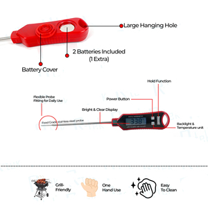 Custom logo Digital <b>Thermometer</b> Kitchen Milk Food <b>Thermometer</b> for Water, Fired Chicken, Meat - Product Image 2