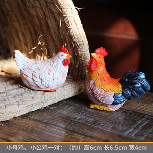 Nuevo hogar jardín Micro paisaje Animal resina artesanías al aire libre Gallo adornos Animal pollo escultura - Product Image 2