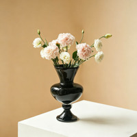 Vase en verre crème français, vase à fleurs de luxe haut de gamme de style Fenton vintage pour la décoration florale du salon, du bureau et de la table à manger