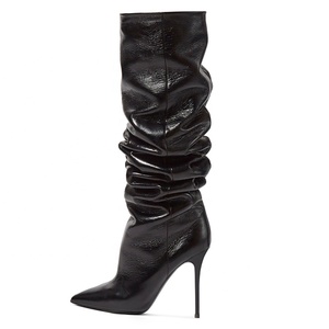 Alta calidad mujer moda Sexy pliegue sobre la rodilla diseño tacón alto <span class=keywords><strong>marca</strong></span> señoras <span class=keywords><strong>botas</strong></span> - Product Image 1