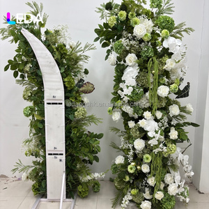 LEDA Arche de fleurs artificielles personnalisée pour mariage, arrangement de verdure, toile de fond en forme de corne pour décoration d'événements et d'arches florales de mariage - Product Image 2