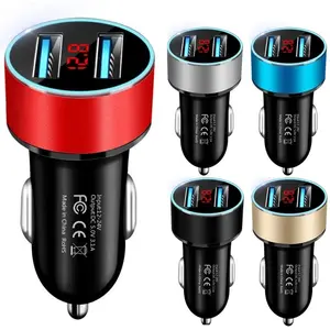 2 Poorten Usb Car Charger 15W 3.1A Adapter Lading Dual Usb-poorten Led Display Smartphone Autolader