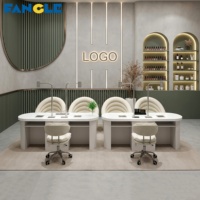 Table de Manucure Blanche de Luxe pour Salon – Ensemble Simple et Économique avec Chaise – Mobilier de Salon de Manucure Professionnel