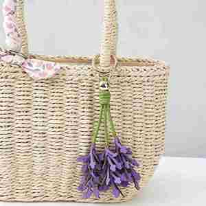 YY Cute Purple <b>Bag</b> <b>Charms</b> for Handbag PU Leather Flower <b>Bag</b> Accessory Keychain Lavender <b>Bag</b> <b>Charms</b> for Gifts - Product Image 4