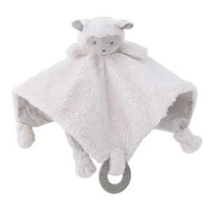 Bron Fabriek Oem Baby Geruststellen Handdoek Baby Pluche Deken Sets Met Kawaii Gevulde Schapen En Rammelaar Speelgoed Bulk Handdoeken/Dekens