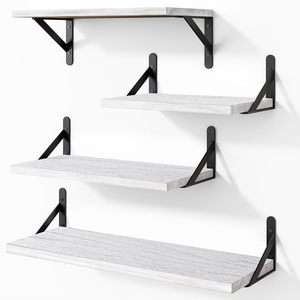 कारखाने गर्म बेचने वाली प्राकृतिक लकड़ी की दीवार-घुड़सवार अलमारियों के लिए दीवार के रैक के लिए लकड़ी फ्लोटिंग अलमारियों - Product Image 3