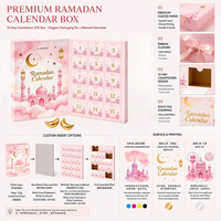 Boîte cadeau calendrier de l'avent personnalisée écologique pour bonbons, avec 15 compartiments à déchirer, pelliculage mat, emballage vide pour desserts de fêtes