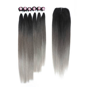 Extensão de cabelo sintético X-TRESS 6 peças, pacote com fechamento de cabelo sintético resistente ao calor, fornecedor, cor bonita, extensão de cabelo sintético