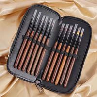 Logo personnalisé Gel Nail Art Brosses Manche en bois Nail Liner Art Brush Set Novice Manucurist Pen Factory Brosse à ongles en gros