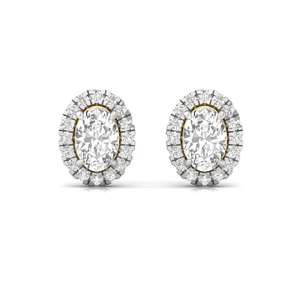 Pendientes Solitarios Majestic Spark con Diamante Cultivado en Laboratorio con Corte Ovalado, Chapados en Oro de 10K, Elegantes y Brillantes, Regalo de Boda para Mujer - Product Image 5