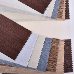 Custom Design Solid Color 100% Polyester Blackout Horizontal Indoor Roller Sunscreen Zebra Blind Fabrics