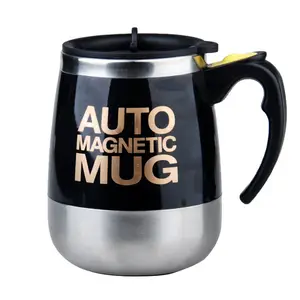 Automatic Stirring Mug Magnetic Coffee Mug Stainless Steel Magnetized Mug