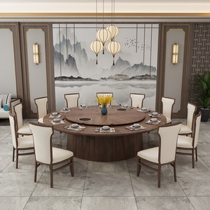Mesa de Comedor Eléctrica de Estilo Chino, Mesa Redonda Grande con Rotación Automática - Product Image 1