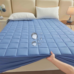 Màu sắc tinh khiết kẻ sọc không thấm nước nệm Protector trang bị tấm cho khách sạn & Bệnh Viện Sử dụng 500tc 100% Polyester - Product Image 5