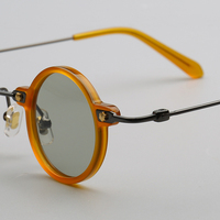 Nouvelle version chaude mode KM200 plaque d'acide acétique cadre rond Taiko rétro noir tortoisesbill lunettes de soleil polarisées