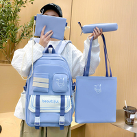 Ensemble de 4 sacs d'école de collège pour filles à la mode, sacs à dos grande capacité en Oxford étanche pour étudiants, vente en gros