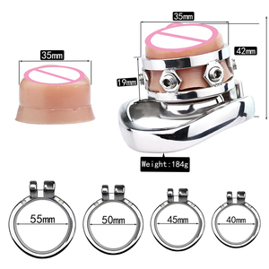 FRRK <span class=keywords><strong>Spiked</strong></span> กรงพรหมจรรย์พร้อมอุปกรณ์พรหมจรรย์ชายที่ถอดออกได้ง่ายต่อฉี่ผู้ใหญ่ผลิตภัณฑ์ของเล่นBDSM Sex Shop - Product Image 5