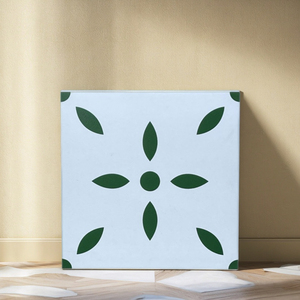 Mattonelle per pavimenti in porcellana color porcellanato piccolo stile floreale 300mm 300x mm bianco venato verde scuro - Product Image 2