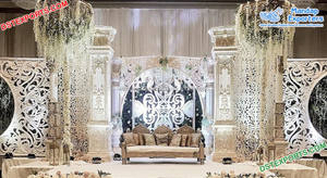 Decoración Glamorosa para Escenario de Recepción de Boda, Decoración Real Musulmana para Escenario de Walima, Espectacular Decoración para Escenario de Boda del Sur de Asia, EE. UU. - Product Image 2