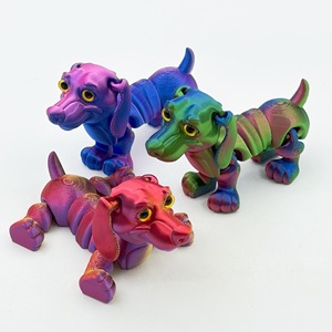 2026 3D Printed PLA Lop-eared <b>Dachshund</b> Figurine with Movable Ears and Limbs Joints Desktop Decoration Maternity <b>Gift</b> - Product Image 3