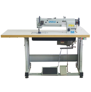 จักรเย็บผ้าอุตสาหกรรมแบบเข็มคู่ รุ่น QS-4420L-18 แขนยาว ระบบป้อนผ้าแบบผสม ตะขอใหญ่ สำหรับเย็บเสื่อไม้ไผ่ - Product Image 1